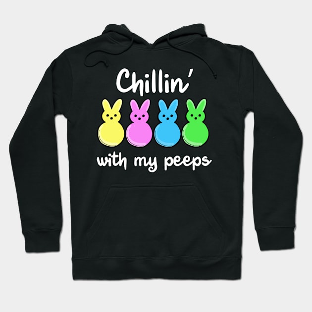 Chillin With My Peeps Easter Day Bunny Egg Ears Hoodie by SperkerFulis